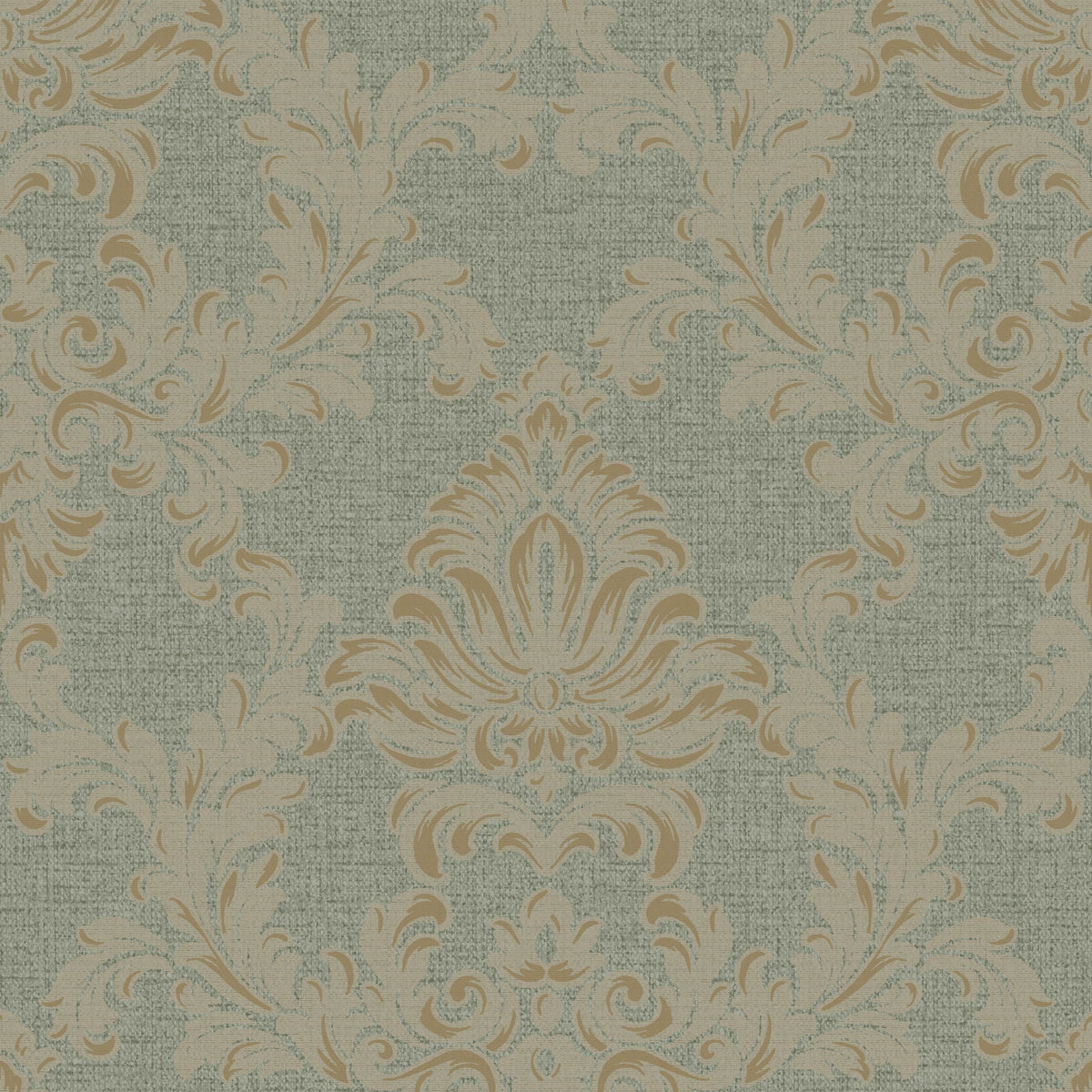 Venezia Damask Wallpaper - Green pattern