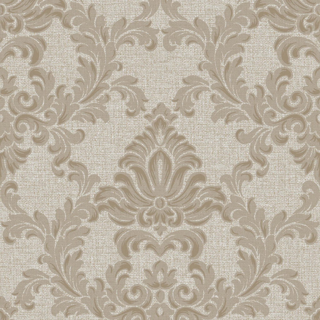 Venezia Damask Wallpaper - Beige pattern