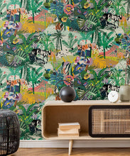 Load image into Gallery viewer, Utopia wallpaper • Colorful Tropical Wallpaper • Insitu