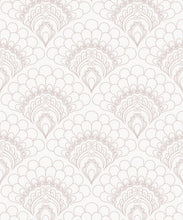 Load image into Gallery viewer, Retro Peacock Wallpaper • Art Deco • Ivory • Swatch