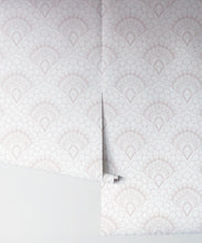 Load image into Gallery viewer, Retro Peacock Wallpaper • Art Deco • Ivory • Rolls