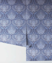 Load image into Gallery viewer, Baroque Fusion Wallpaper • Ornate Luxurious • Blue • Insitu