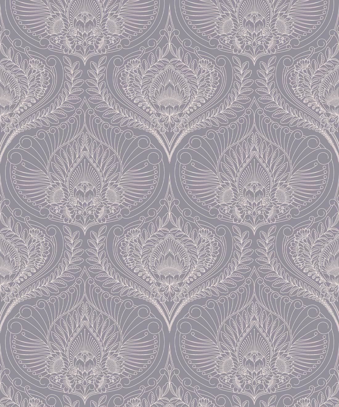 Baroque Fusion Wallpaper • Ornate Luxurious • Grey • Swatch