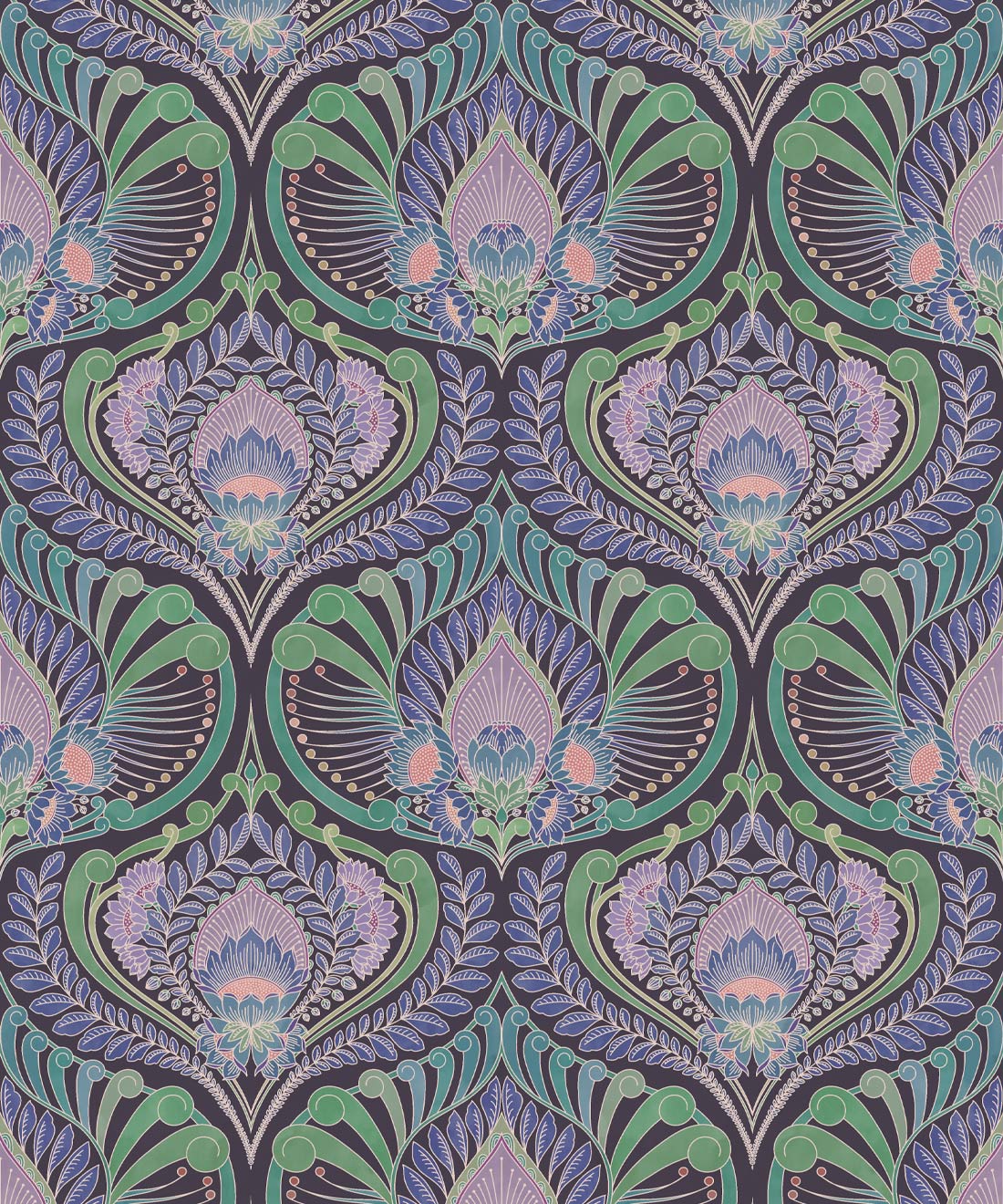 Baroque Fusion Wallpaper • Ornate Luxurious • Multi • Swatch