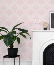 Load image into Gallery viewer, Baroque Fusion Wallpaper • Ornate Luxurious • Pink Reverse • Insitu