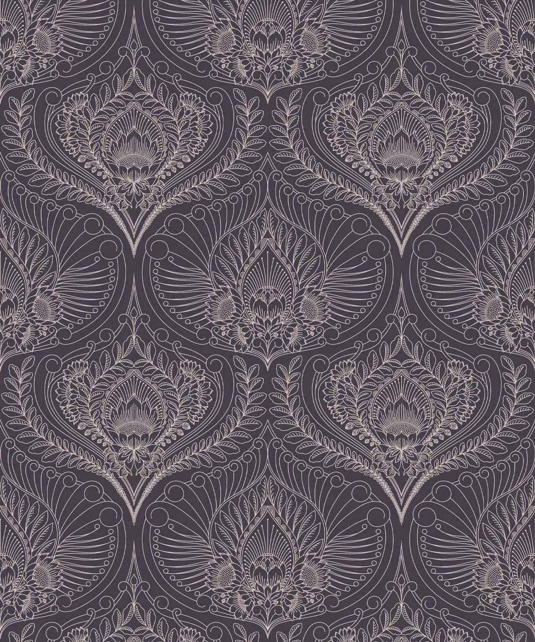 Baroque Fusion Wallpaper • Ornate Luxurious • Slate • Swatch