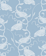 Load image into Gallery viewer, Birds on Vines Wallpaper • Blue • Swatch
