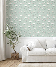 Load image into Gallery viewer, Daisy Wallpaper • Mint • Insitu