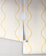 Load image into Gallery viewer, Wavy Lines Wallpaper • Sun • Rolls