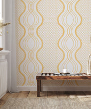 Load image into Gallery viewer, Wavy Lines Wallpaper • Sun • Insitu