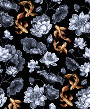 Load image into Gallery viewer, Golden Koi Wallpaper • Black • Swatch