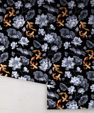 Load image into Gallery viewer, Golden Koi Wallpaper • Black • Rolls