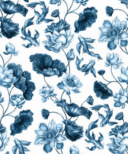 Load image into Gallery viewer, Golden Koi Wallpaper • Navy • Swatch