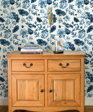 Load image into Gallery viewer, Golden Koi Wallpaper • Navy • Insitu
