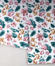 Load image into Gallery viewer, Golden Koi Wallpaper • White • Rolls