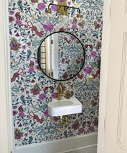 Load image into Gallery viewer, Playful Tiger Wallpaper • White • Powder Room Installation by Mallory Brame