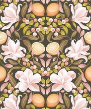 Load image into Gallery viewer, Lemons &amp; Magnolia Wallpaper • Juniper &amp; Dusty Pink • Swatch