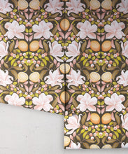 Load image into Gallery viewer, Lemons &amp; Magnolia Wallpaper • Juniper &amp; Dusty Pink • Rolls