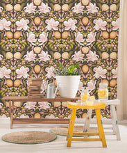 Load image into Gallery viewer, Lemons &amp; Magnolia Wallpaper • Juniper &amp; Dusty Pink • Insitu