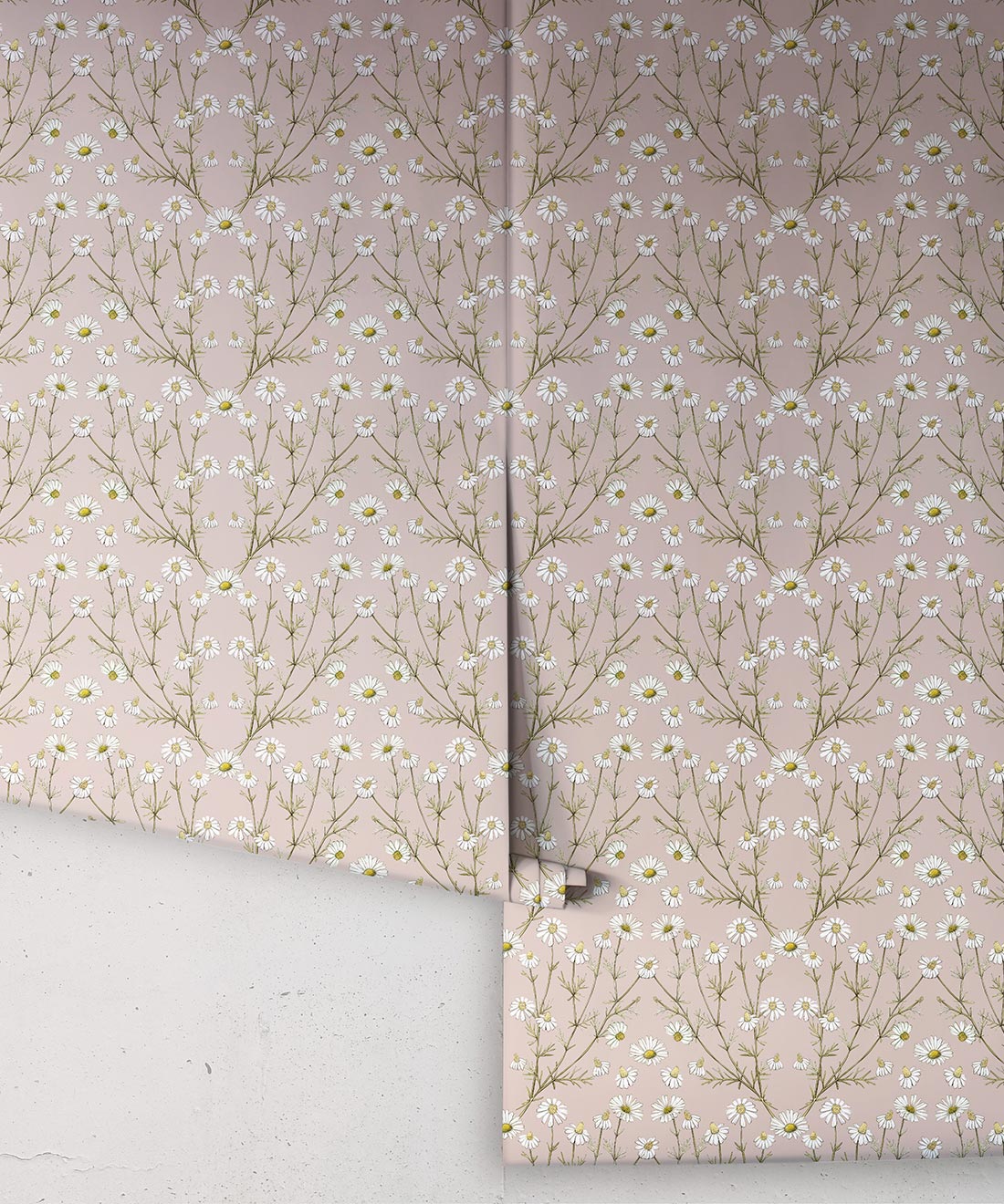 Wallpaper Republic - Floral Emporium Collection - Daisy Damask - Dusty Pink - Roll