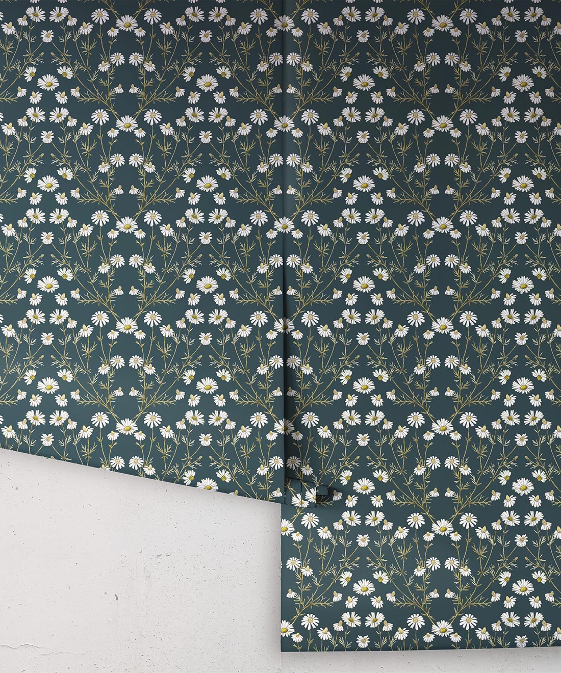 Wallpaper Republic - Floral Emporium Collection - Daisy Damask - Emerald - Roll