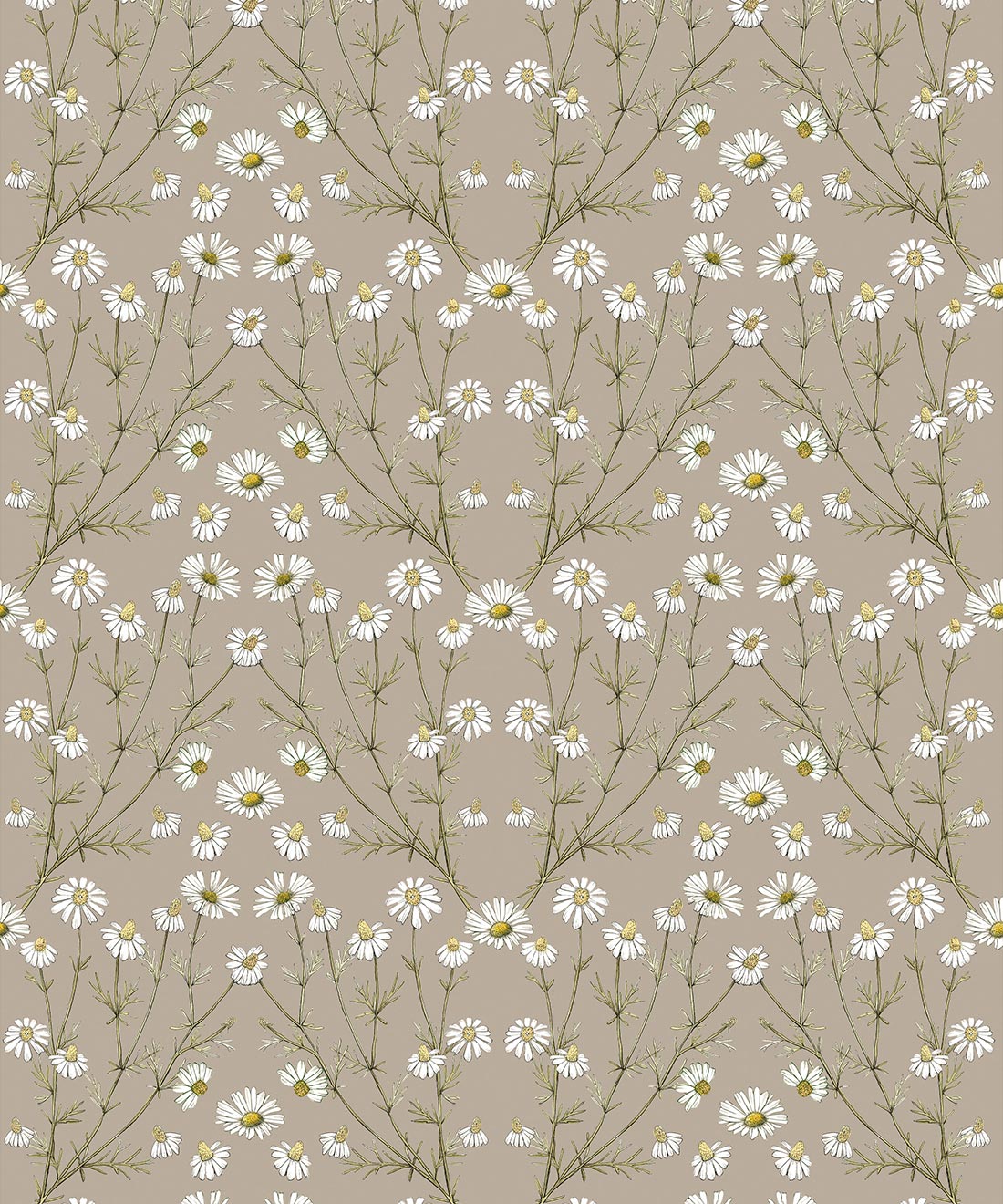 Wallpaper Republic - Floral Emporium Collection - Daisy Damask - Linen - Swatch
