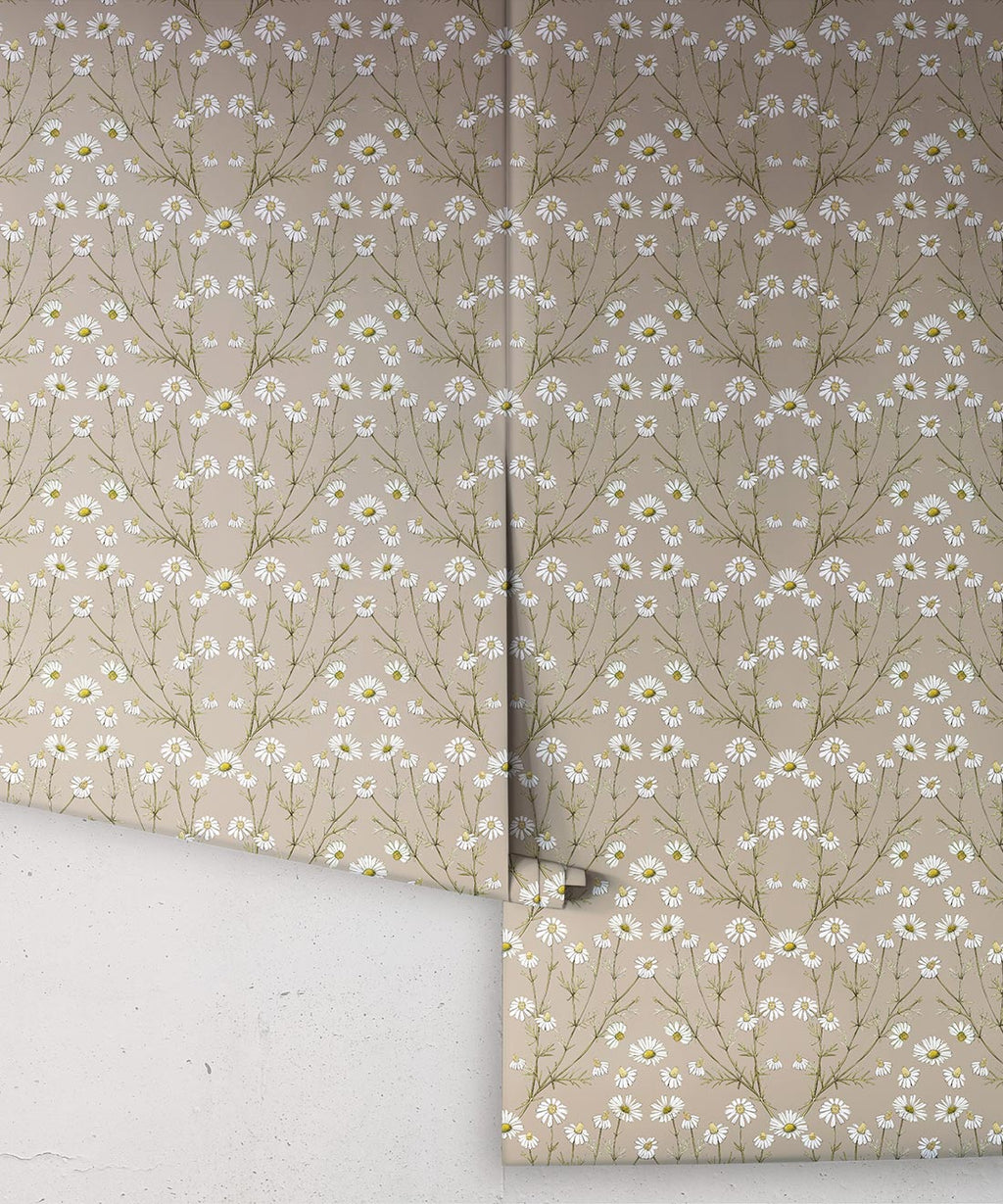 Wallpaper Republic - Floral Emporium Collection - Daisy Damask - Linen - Roll