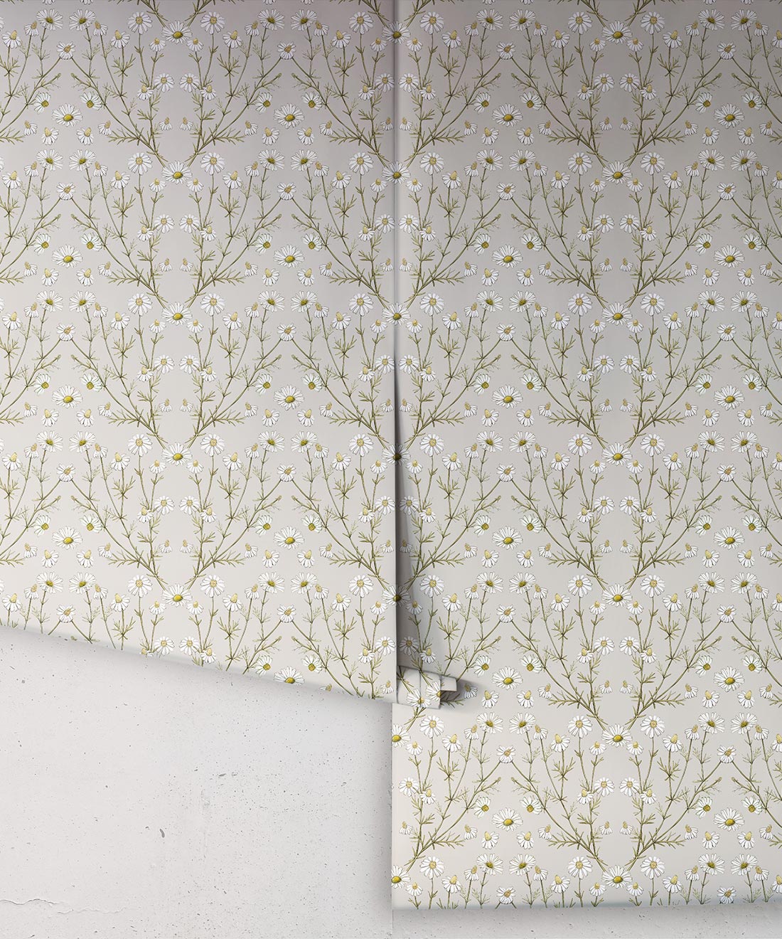 Wallpaper Republic - Floral Emporium Collection - Daisy Damask - Stone - Roll