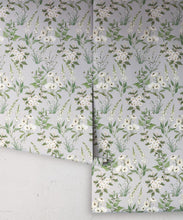 Load image into Gallery viewer, Wallpaper Republic - Floral Emporium Collection - Garden Delight - Dusty Blue - Roll