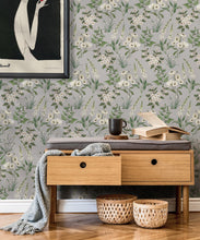Load image into Gallery viewer, Wallpaper Republic - Floral Emporium Collection - Garden Delight - Dusty Blue - Insitu