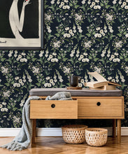 Load image into Gallery viewer, Wallpaper Republic - Floral Emporium Collection - Garden Delight - Navy - Insitu