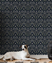 Load image into Gallery viewer, Wallpaper Republic - Floral Emporium Collection - Queen Anne’s Lace - Navy - Insitu
