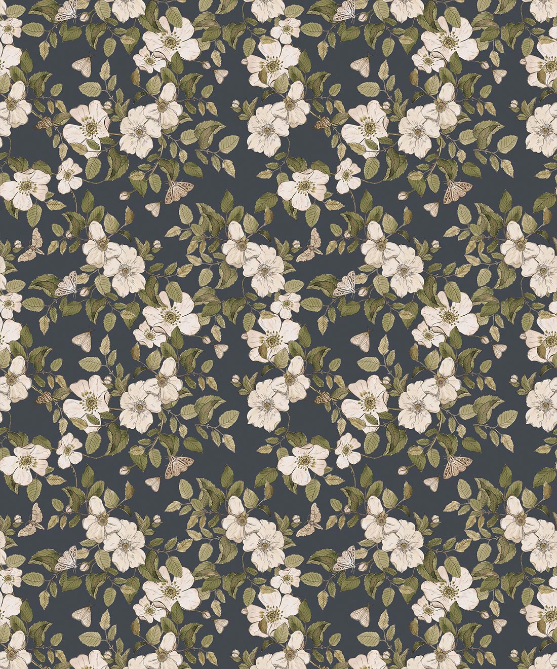 Wallpaper Republic - Floral Emporium Collection - Sweet Brair - Charcoal - Swatch