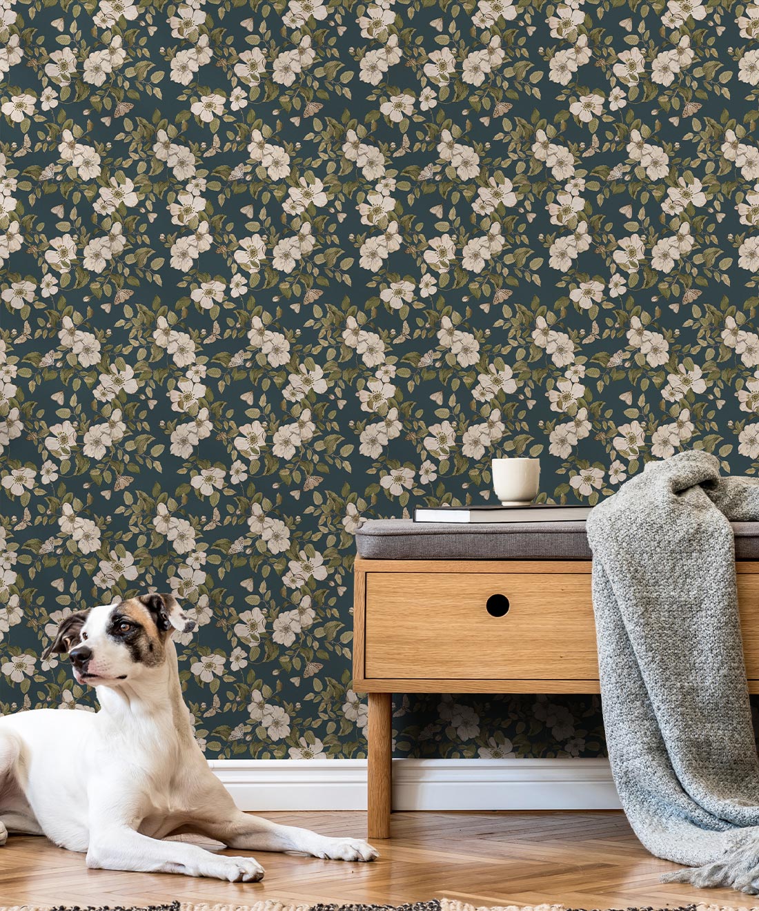 Wallpaper Republic - Floral Emporium Collection - Sweet Brair - Emerald - Insitu