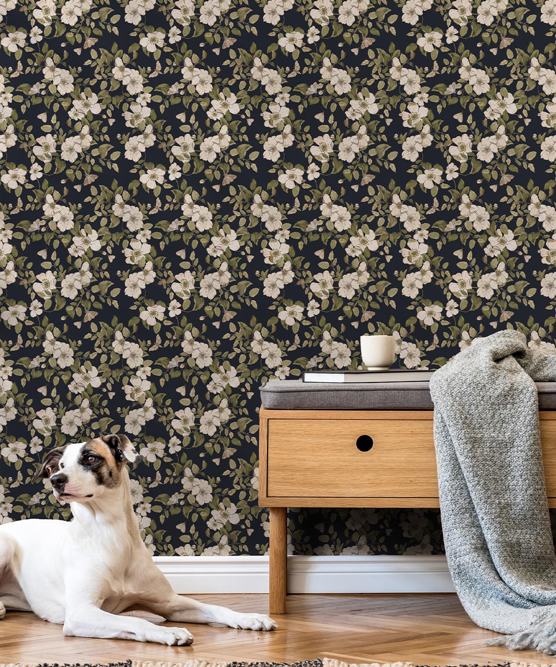 Wallpaper Republic - Floral Emporium Collection - Sweet Brair - Navy - Insitu