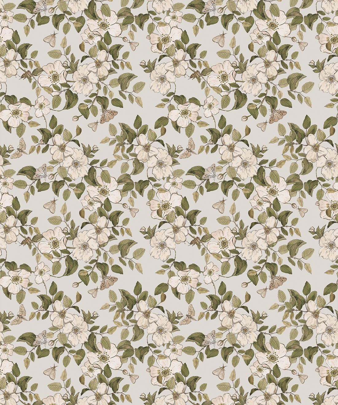 Wallpaper Republic - Floral Emporium Collection - Sweet Brair - Stone - Swatch