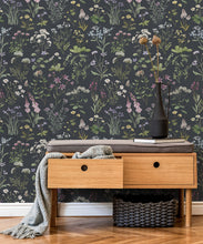 Load image into Gallery viewer, Wallpaper Republic - Floral Emporium Collection - Wild Meadow - Charcoal - Insitu