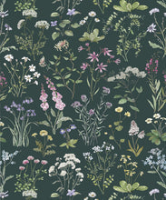Load image into Gallery viewer, Wallpaper Republic - Floral Emporium Collection - Wild Meadow - Dark Green - Swatch