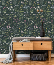 Load image into Gallery viewer, Wallpaper Republic - Floral Emporium Collection - Wild Meadow - Dark Green - Insitu