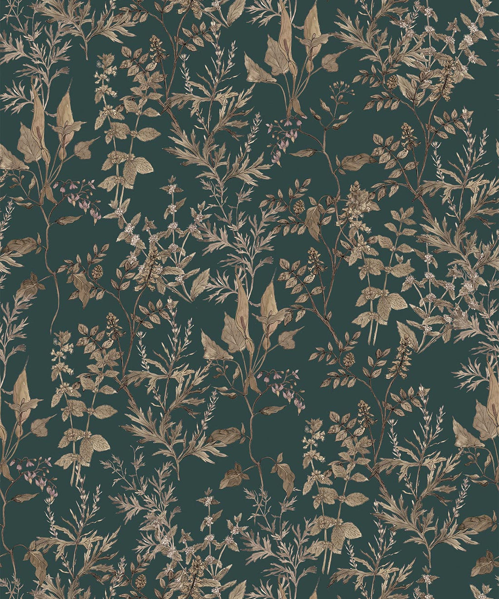 Wallpaper Republic - Floral Emporium Collection - Antique Botanica - Green - Swatch