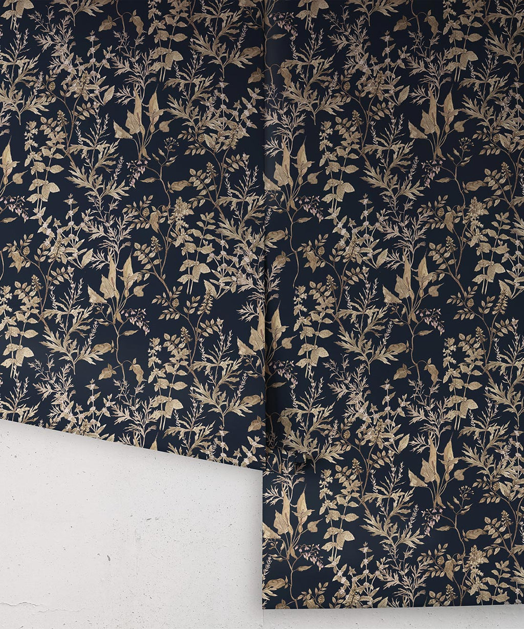Wallpaper Republic - Floral Emporium Collection - Antique Botanica - Navy - Roll
