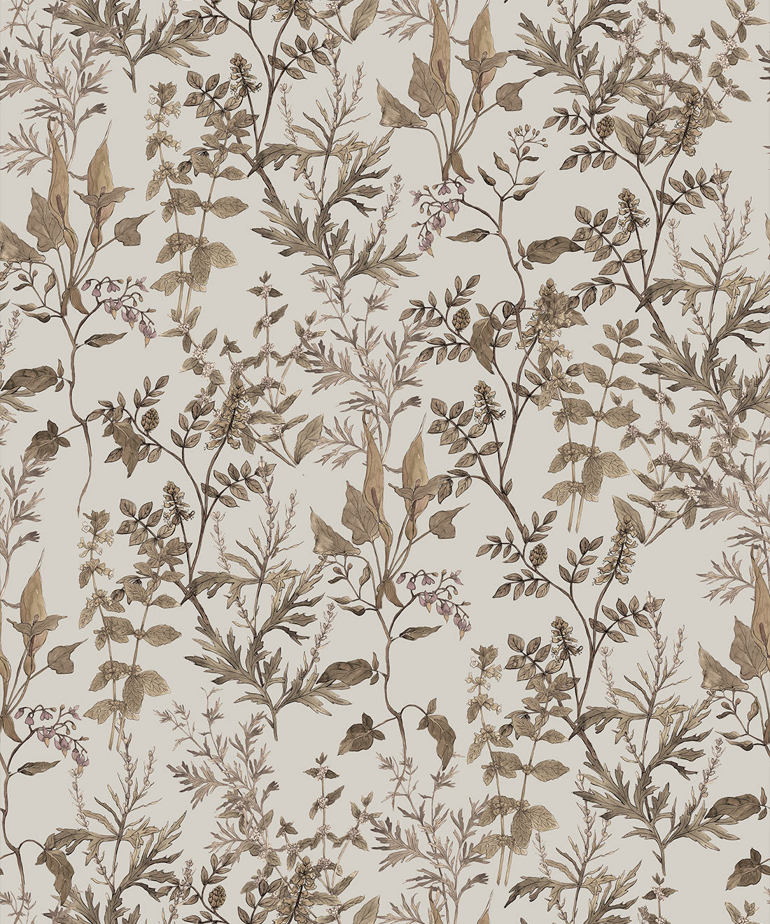 Wallpaper Republic - Floral Emporium Collection - Antique Botanica - Stone - Swatch