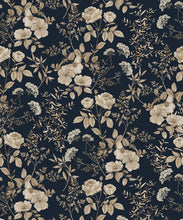 Load image into Gallery viewer, Wallpaper Republic - Floral Emporium Collection - Belle Fleur - Navy - Swatch