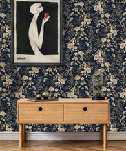 Load image into Gallery viewer, Wallpaper Republic - Floral Emporium Collection - Belle Fleur - Navy - Insitu