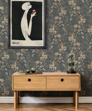 Load image into Gallery viewer, Wallpaper Republic - Floral Emporium Collection - Belle Fleur - Slate Grey - Insitu