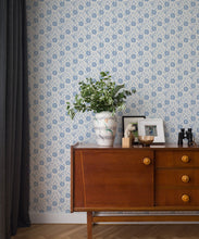 Load image into Gallery viewer, Meadow Dreams Wallpaper - Wallpaper Republic - Colorway: Blue - Insitu