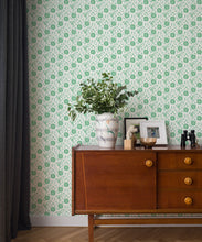 Load image into Gallery viewer, Meadow Dreams Wallpaper - Wallpaper Republic - Colorway: Green - Insitu