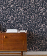Load image into Gallery viewer, London Street Flowers Wallpaper - Wallpaper Republic - Colorway: Deep Blue - Insitu