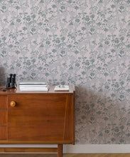 Load image into Gallery viewer, London Street Flowers Wallpaper - Wallpaper Republic - Colorway: Moss - Insitu