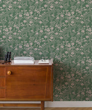Load image into Gallery viewer, London Street Flowers Wallpaper - Wallpaper Republic - Colorway: Olive - Insitu